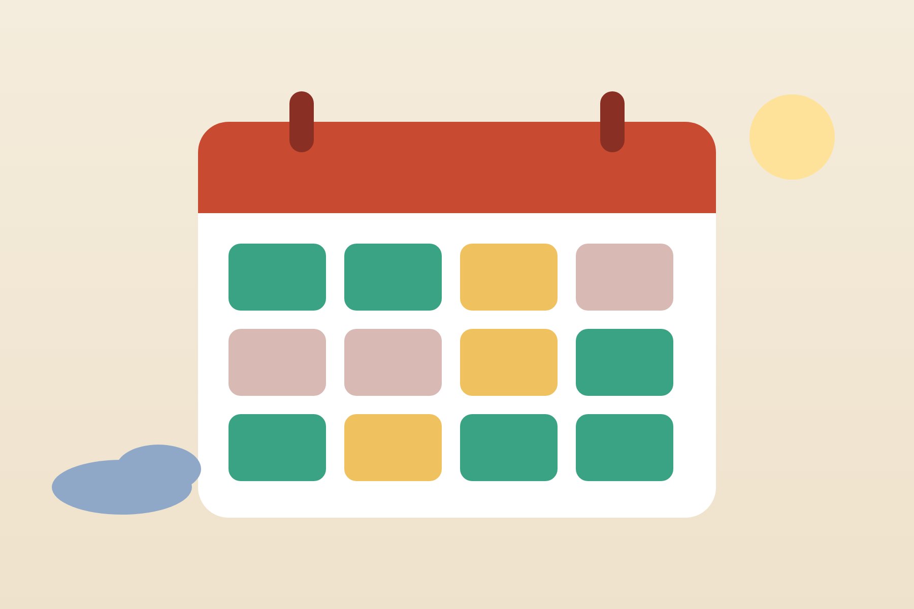 Illustratie: Algemeen: kalender / beste reistijd