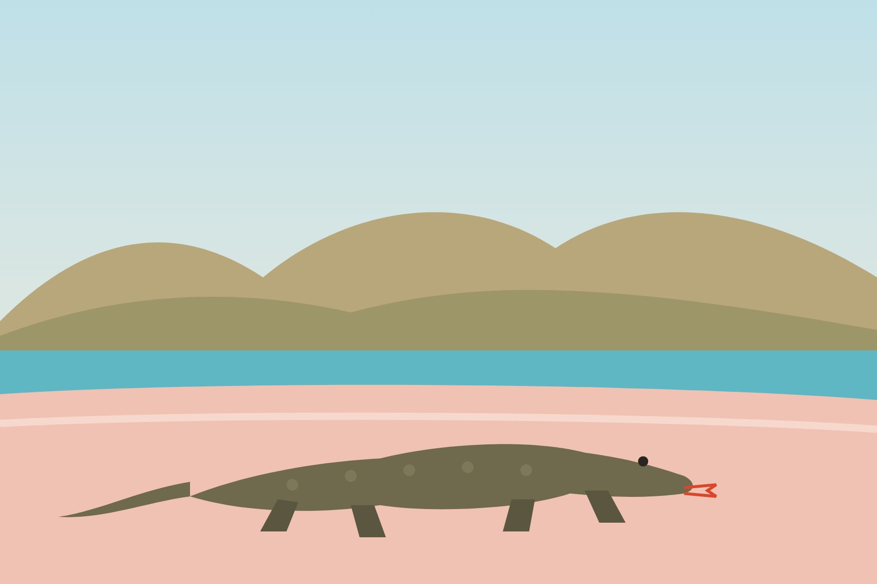 Illustratie: Komodovaraan (Indonesië)