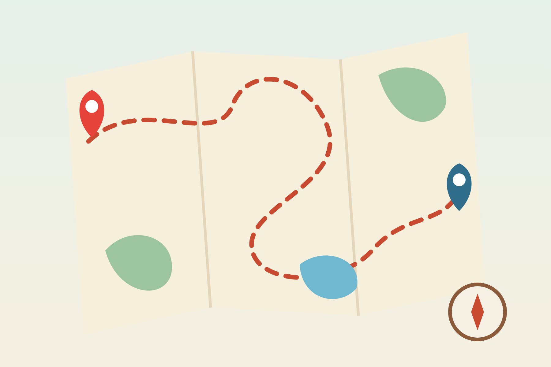 Illustratie: Algemeen: kaart met route